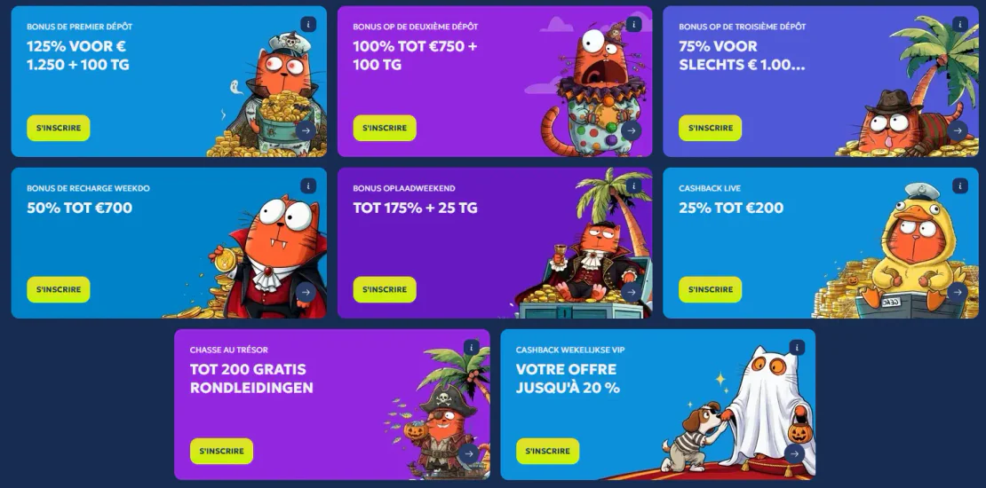 Offres promotionnelles du Galleon Casino avec bonus de dépôt, cashback et tours gratuits